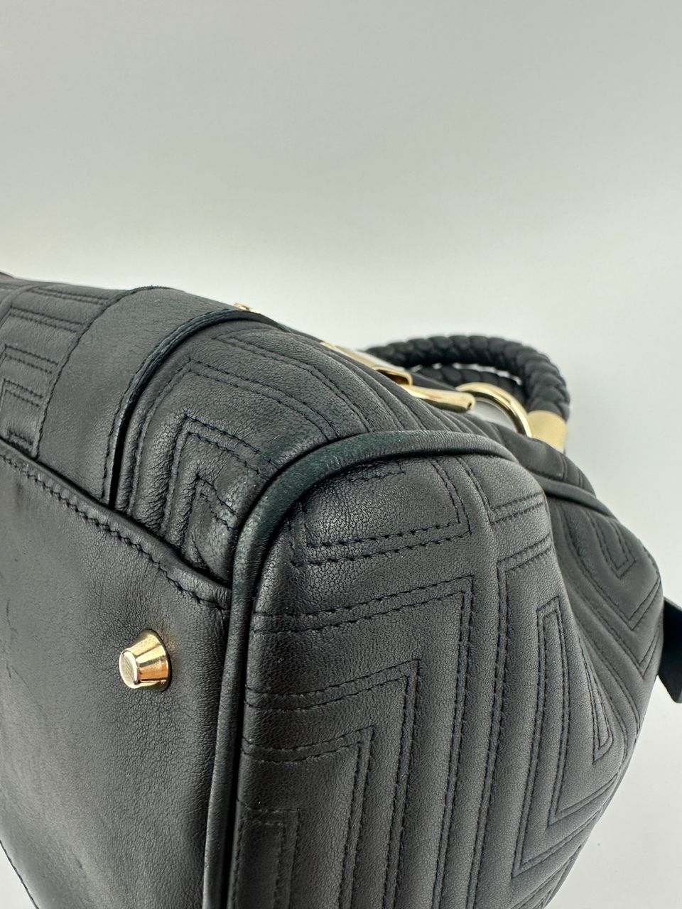 Small Snap Out of It Black Leather Satchel Bag