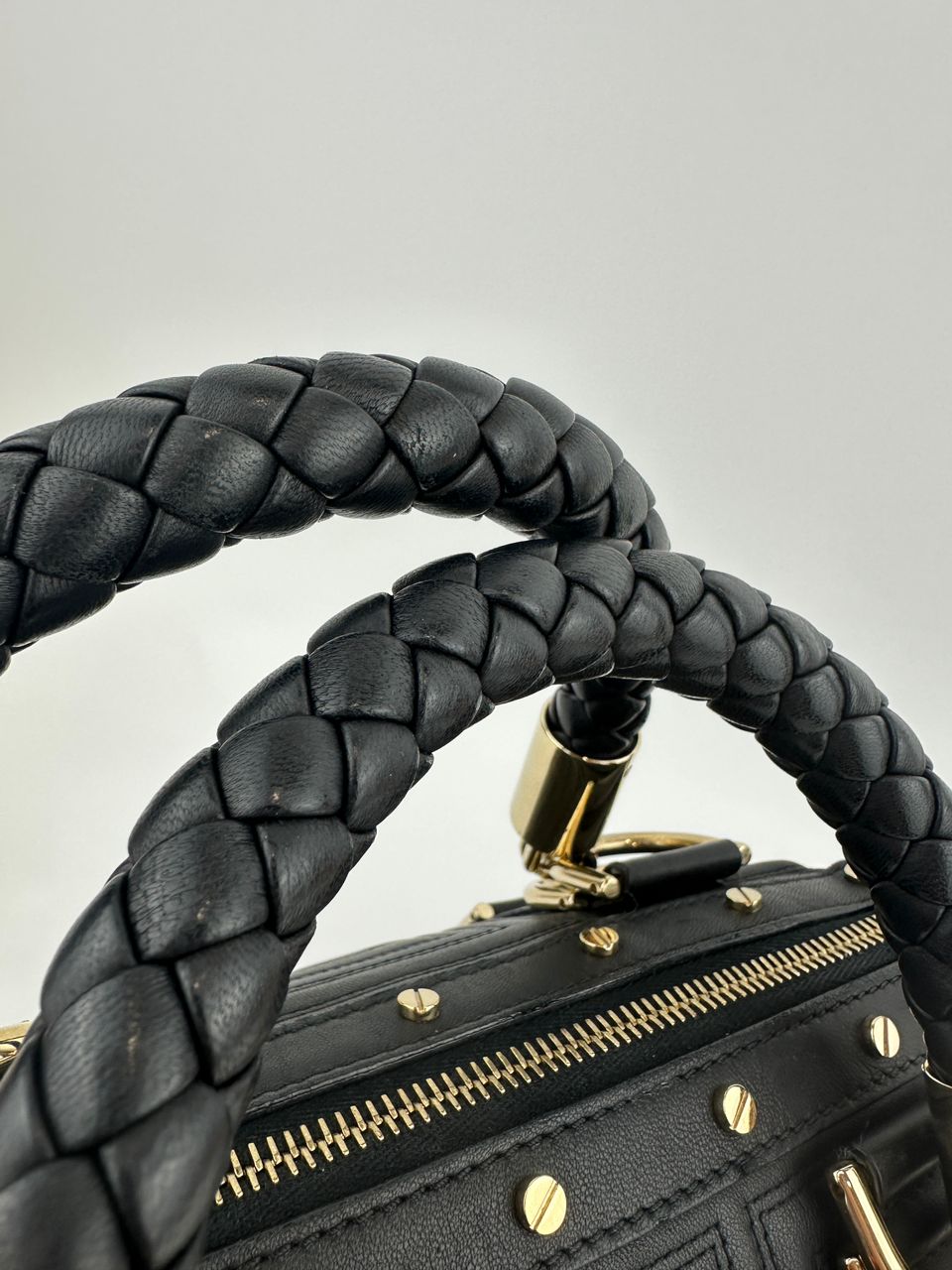 Small Snap Out of It Black Leather Satchel Bag