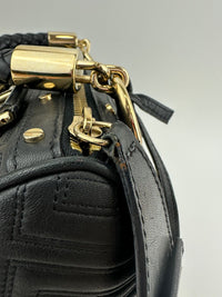 Small Snap Out of It Black Leather Satchel Bag