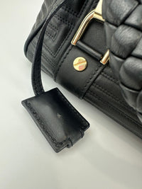 Small Snap Out of It Black Leather Satchel Bag