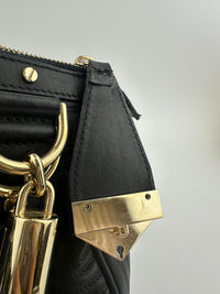 Small Snap Out of It Black Leather Satchel Bag