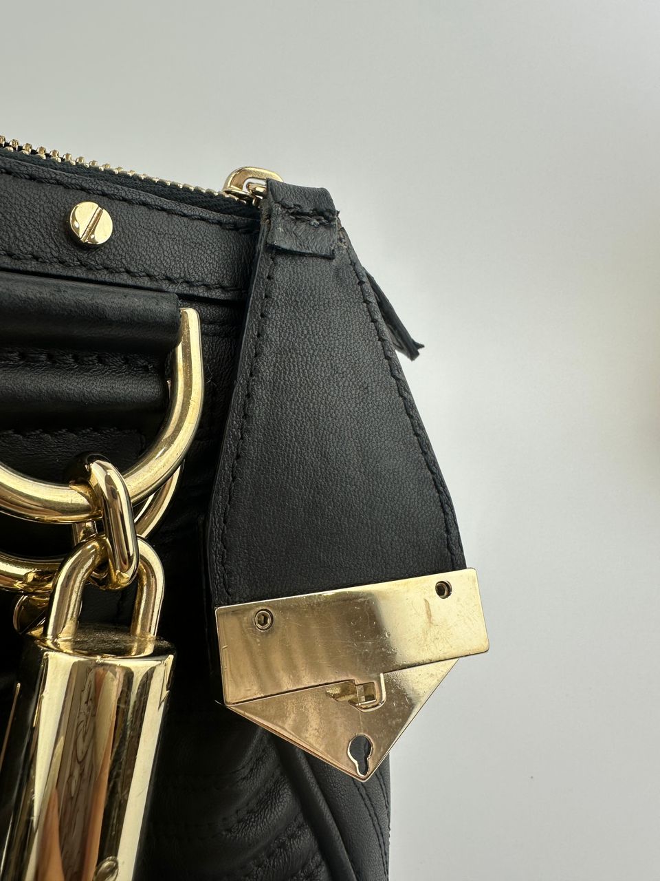 Small Snap Out of It Black Leather Satchel Bag
