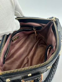 Small Snap Out of It Black Leather Satchel Bag