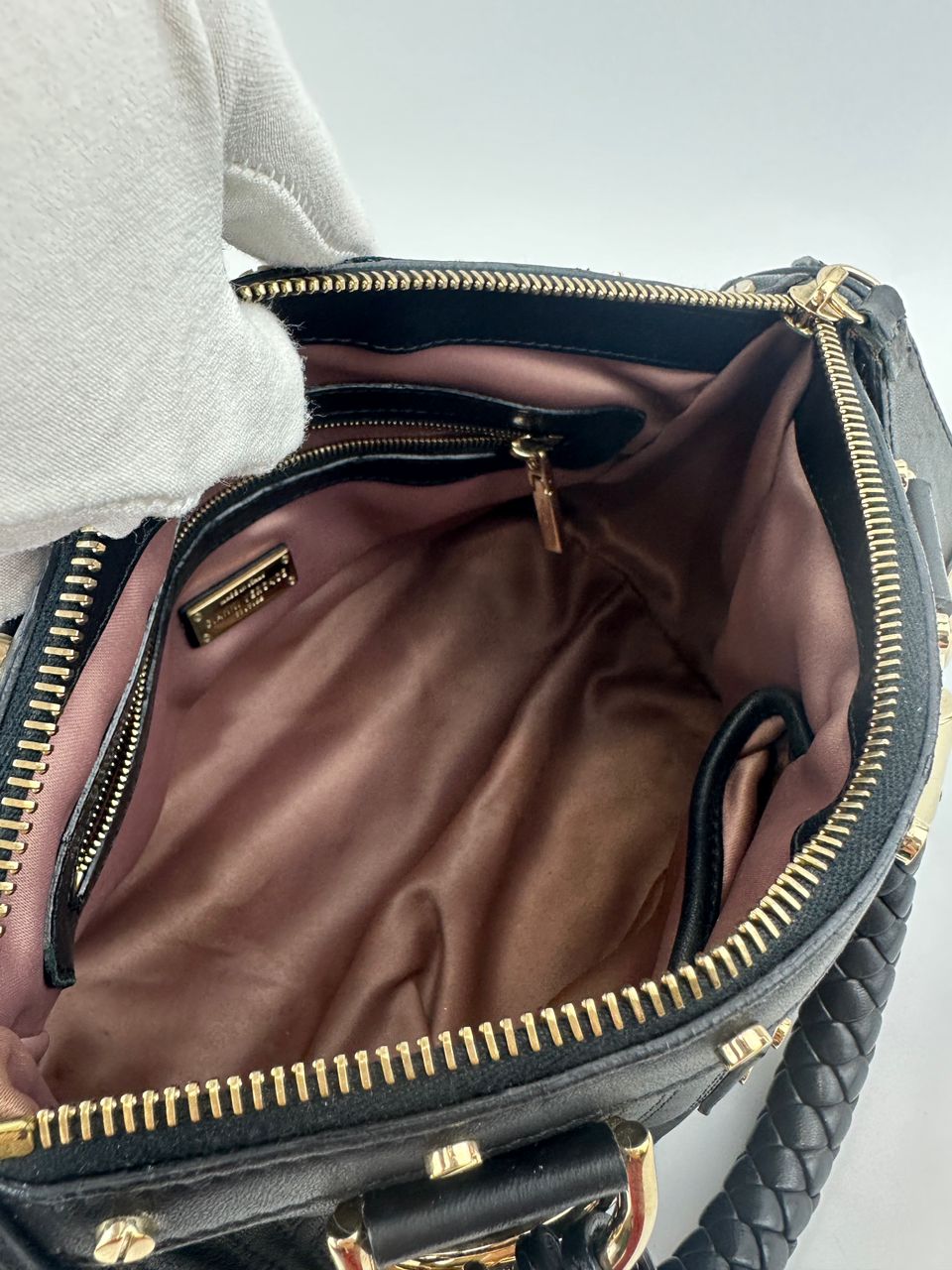 Small Snap Out of It Black Leather Satchel Bag