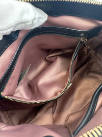 Small Snap Out of It Black Leather Satchel Bag