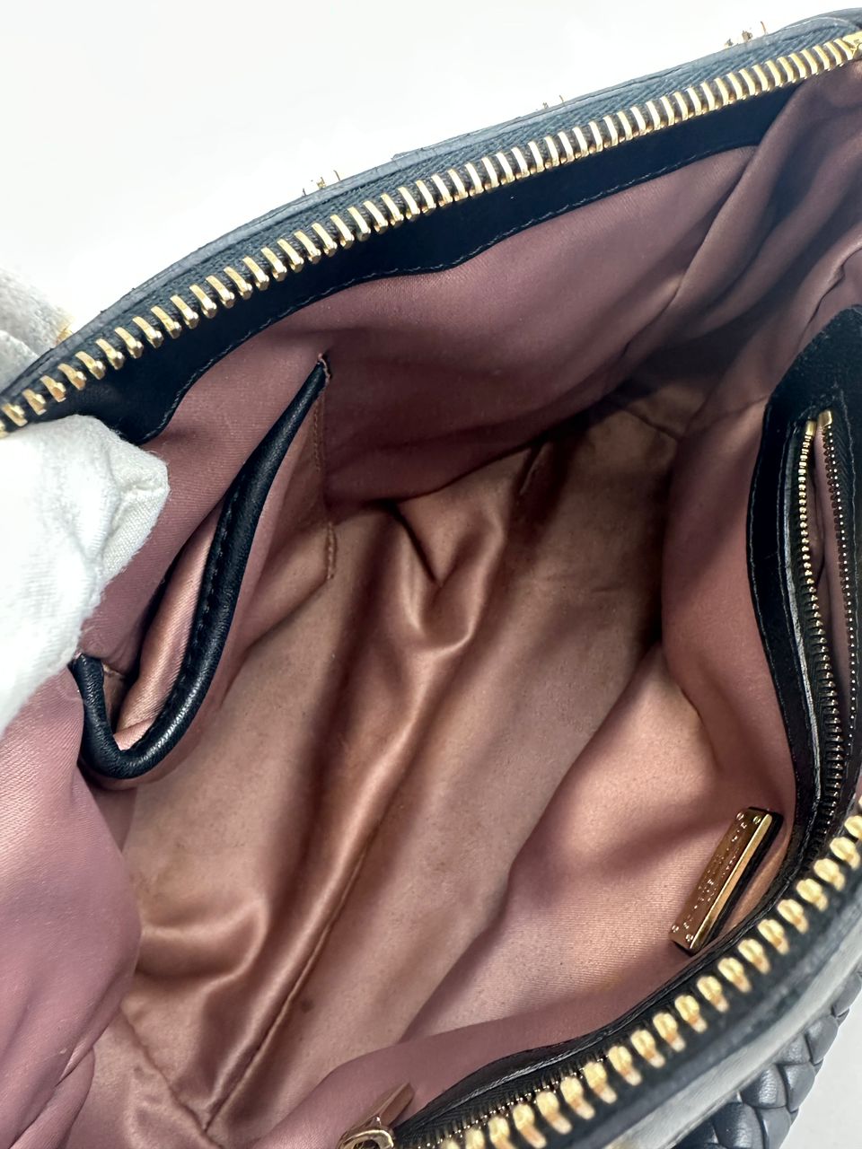 Small Snap Out of It Black Leather Satchel Bag