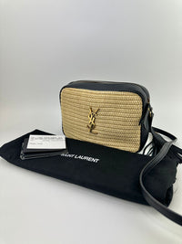 Lou Woven Raffia Camera Bag