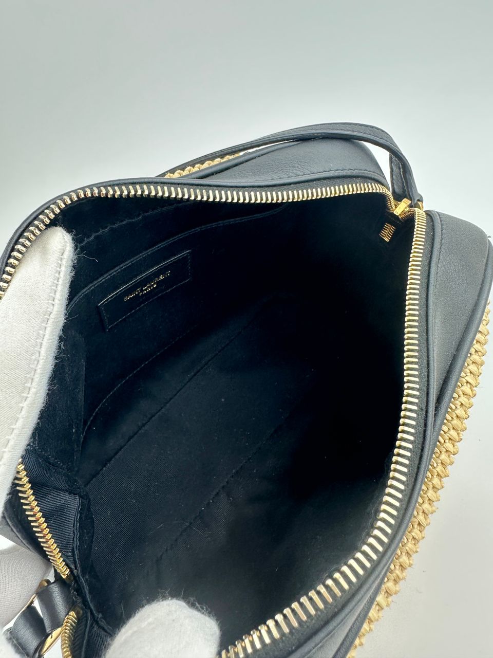 Lou Woven Raffia Camera Bag