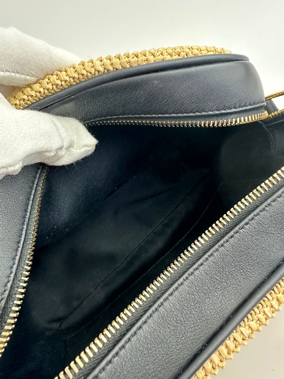 Lou Woven Raffia Camera Bag