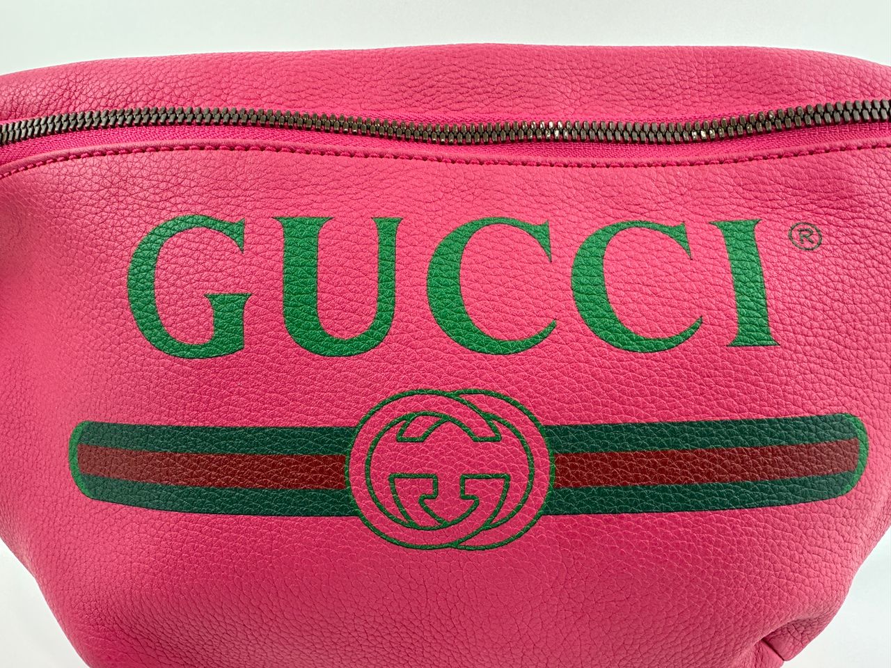 Retro Print GUCCI Pink Leather Belt Bag