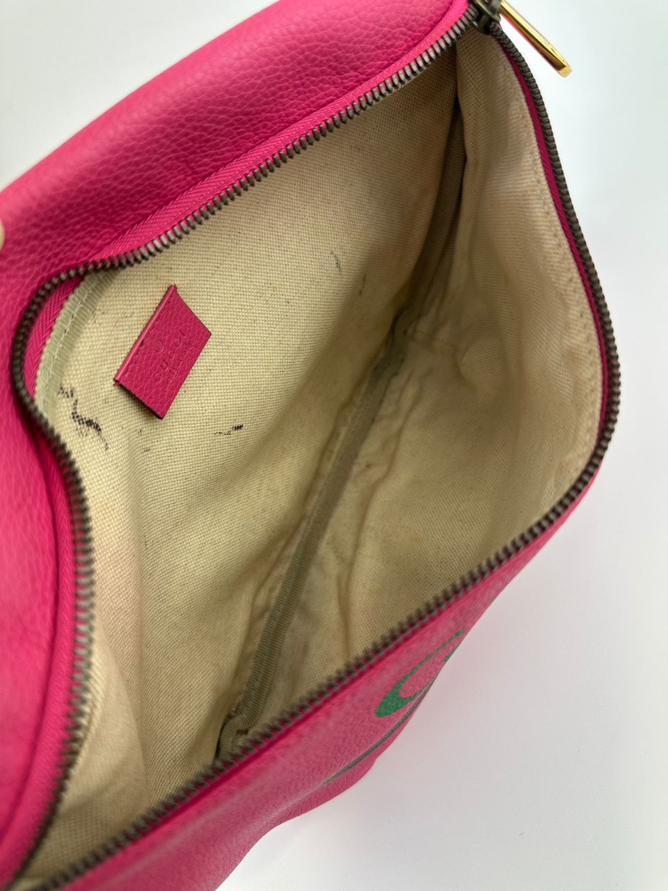 Retro Print GUCCI Pink Leather Belt Bag