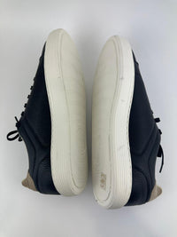 Black Calfskin Leather Low-Top Sneakers Size 42