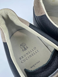 Black Calfskin Leather Low-Top Sneakers Size 42