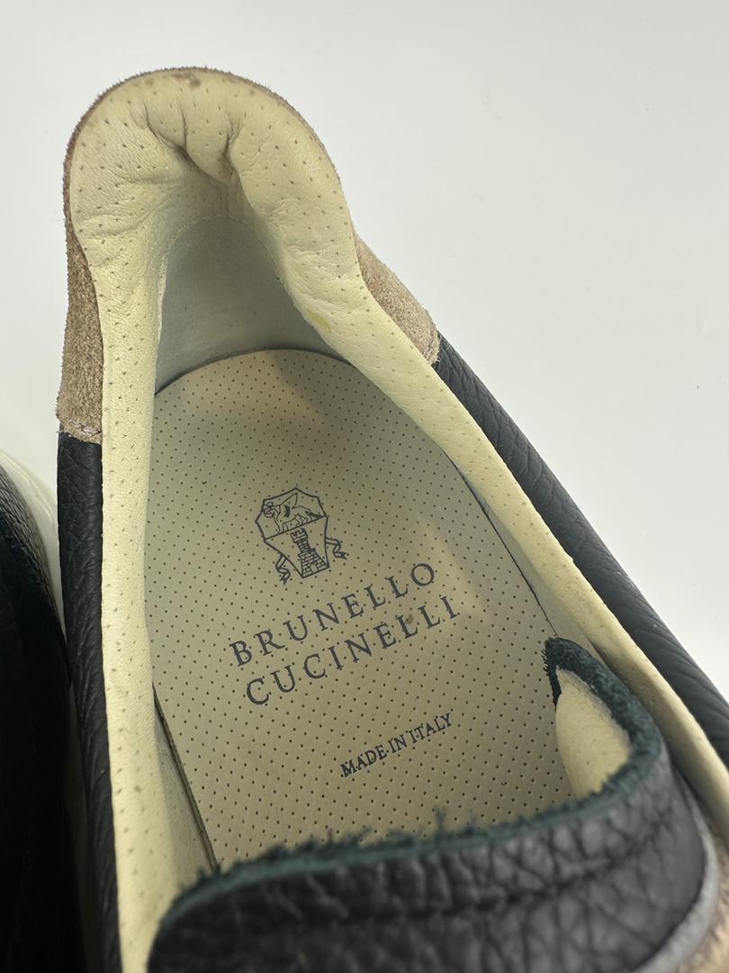 Brunello Cucinelli Calfskin Low-Top Sneakers Black Sz 42 – Glampot