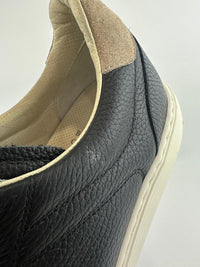 Black Calfskin Leather Low-Top Sneakers Size 42