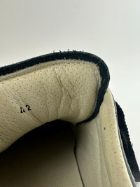 Black Calfskin Leather Low-Top Sneakers Size 42