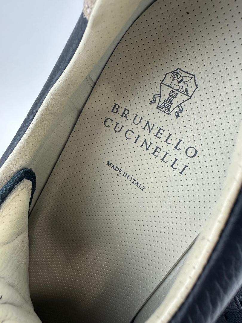 Black Calfskin Leather Low-Top Sneakers Size 42