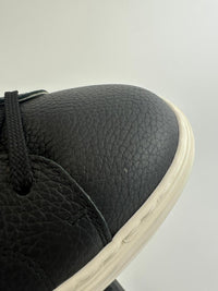 Black Calfskin Leather Low-Top Sneakers Size 42