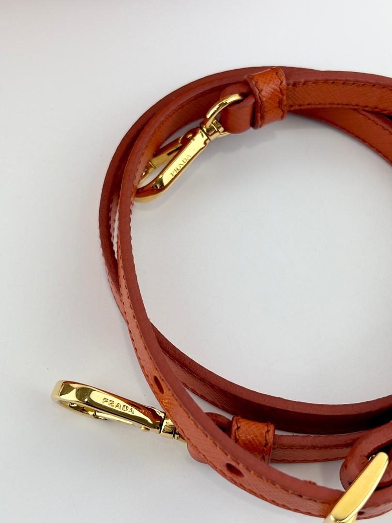 BL0837 Saffiano Lux Leather Dome Satchel Papaya