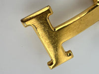 32mm H Belt Buckle in Gold Togo|Black Box Leather Strap Size 100cm