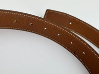 32mm H Belt Buckle in Gold Togo|Black Box Leather Strap Size 100cm