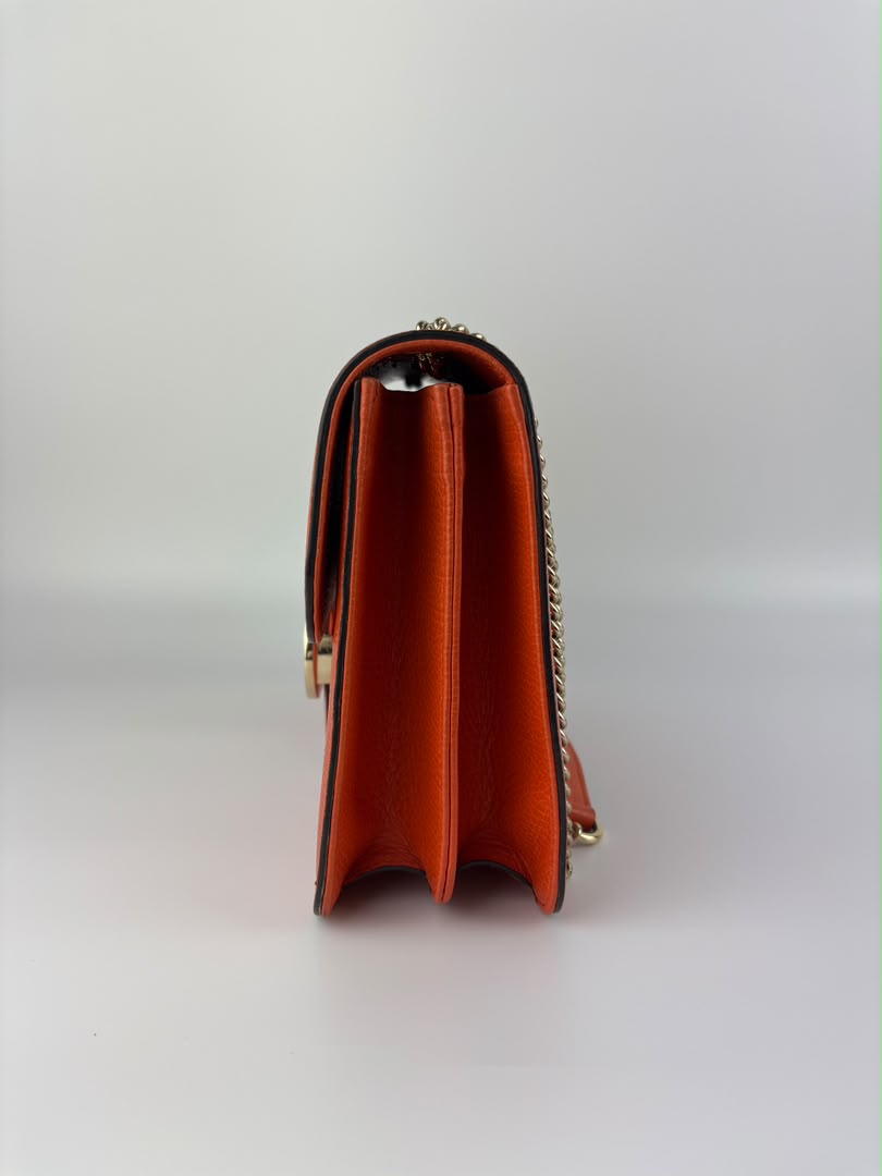 510303 Dollar Calfskin Interlocking G Orange Medium