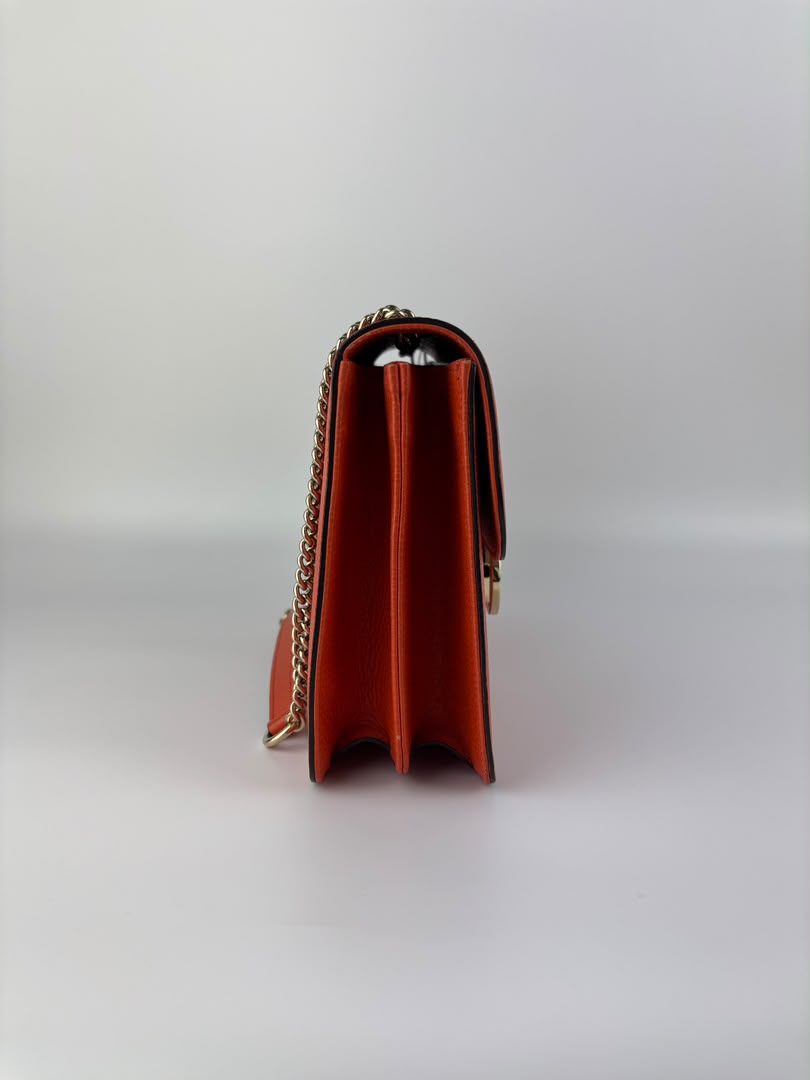 510303 Dollar Calfskin Interlocking G Orange Medium
