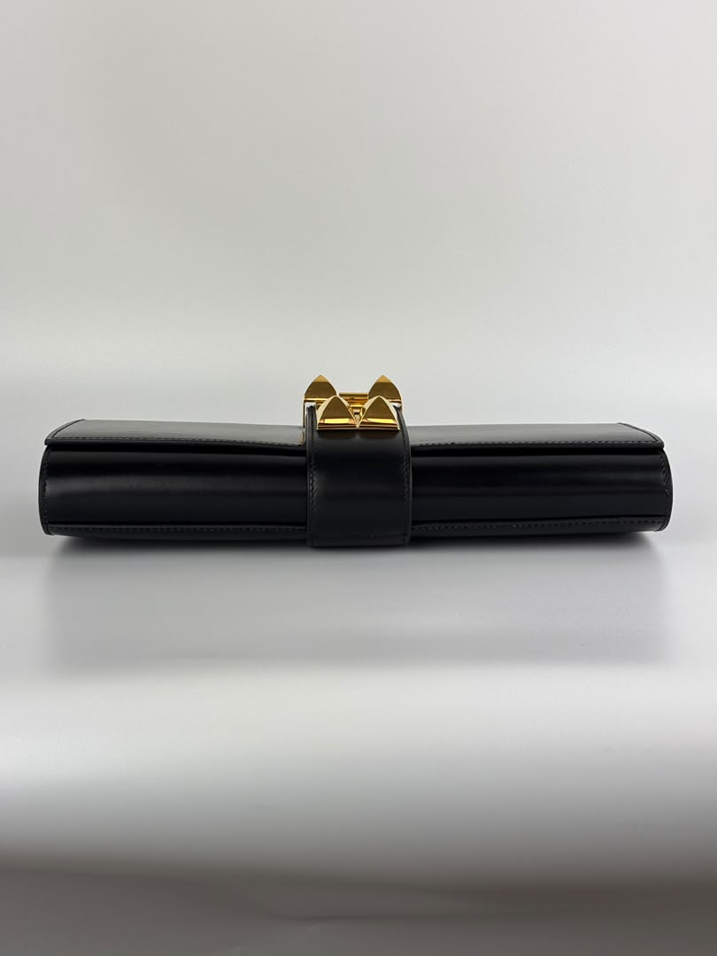 Medor 29 Clutch Black Box Leather GHW