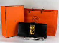 Medor 29 Clutch Black Box Leather GHW