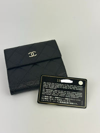 Compact Quilted Black Caviar CC Wallet SHW