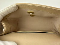 AS5239 25P Mini Beige Caviar Top Handle Flap Bag GHW