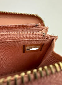 19 Zip Around Long Wallet Quilted Lambskin in Light Pink GHW