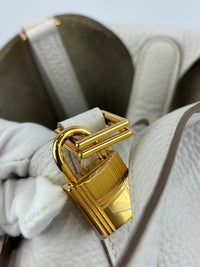 Hermès New White Picotin 18 Clemence Leather Gold Hardware - Glampot
