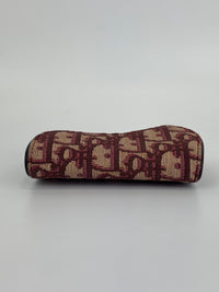 Red Oblique Canvas Saddle Bloom Card Holder Wallet - Glampot