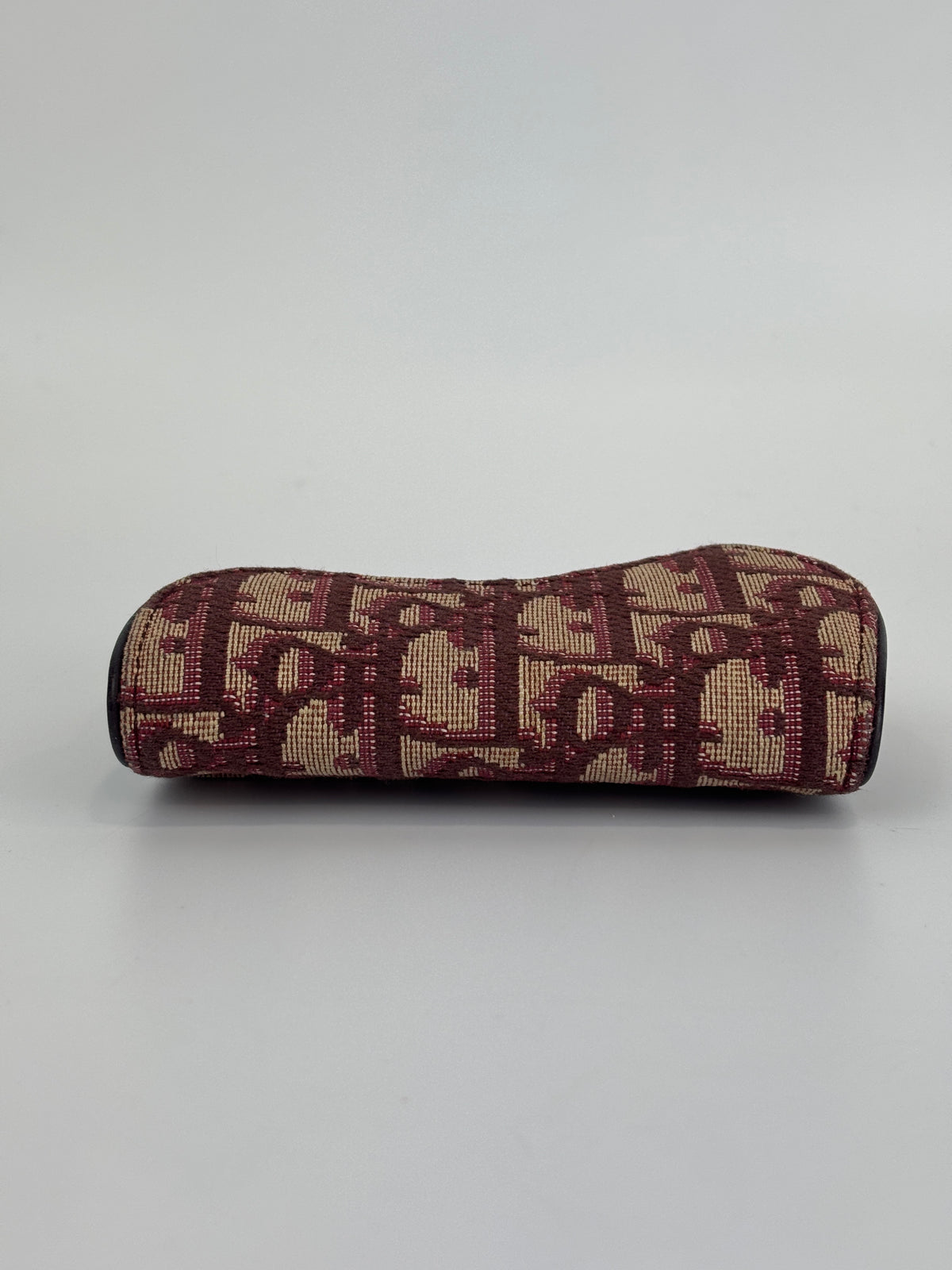 Red Oblique Canvas Saddle Bloom Card Holder Wallet - Glampot