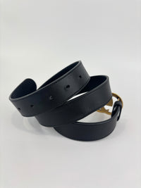 Gucci GG Marmont Slim Leather Belt in Black Size 85 - Glampot