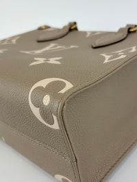 Louis Vuitton OnTheGo PM Bicolour Monogram Empreinte Tourterelle/Creme - Glampot
