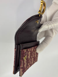 Red Oblique Canvas Saddle Bloom Card Holder Wallet - Glampot