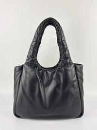 1BG413 Medium Padded Soft Nappa Leather Bag Black - Glampot