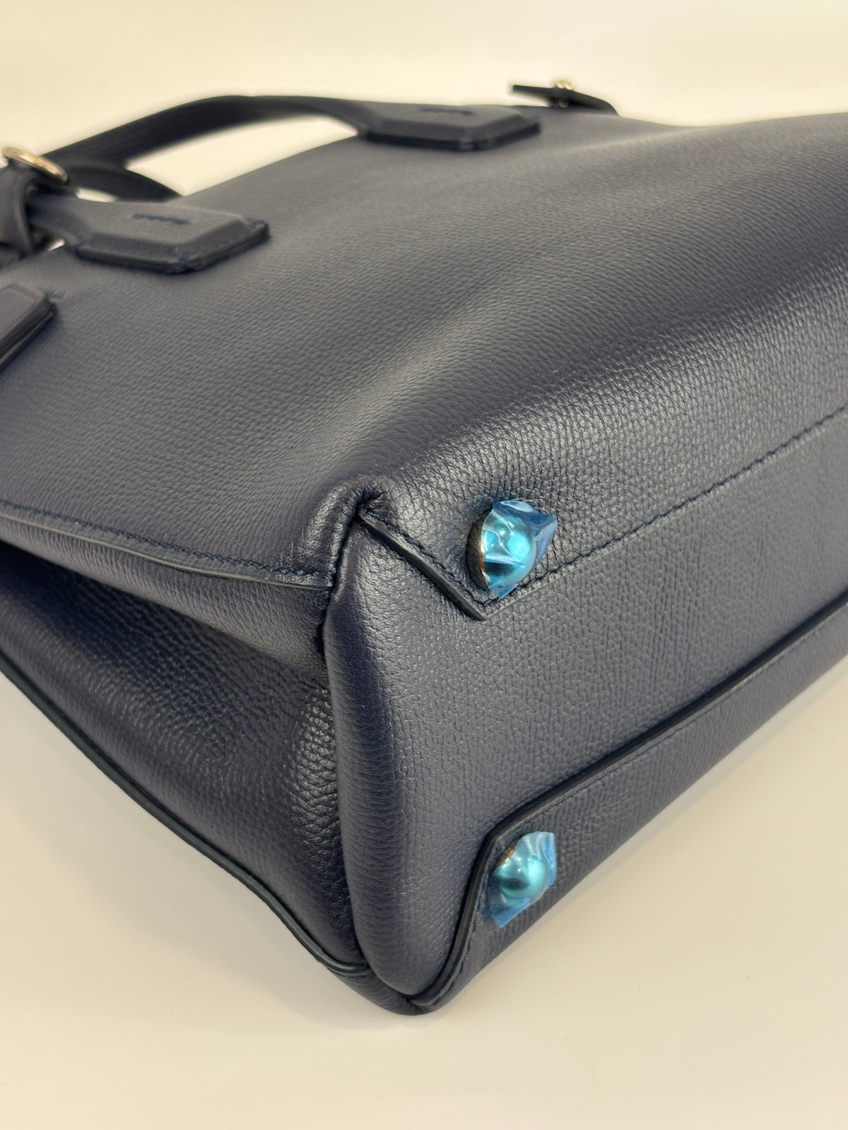 Small Banner Tote in Navy Blue - Glampot