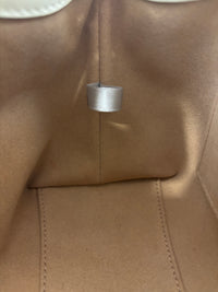 Jimmy Choo Small Bon Bon Leather Bucket Bag in White - Glampot