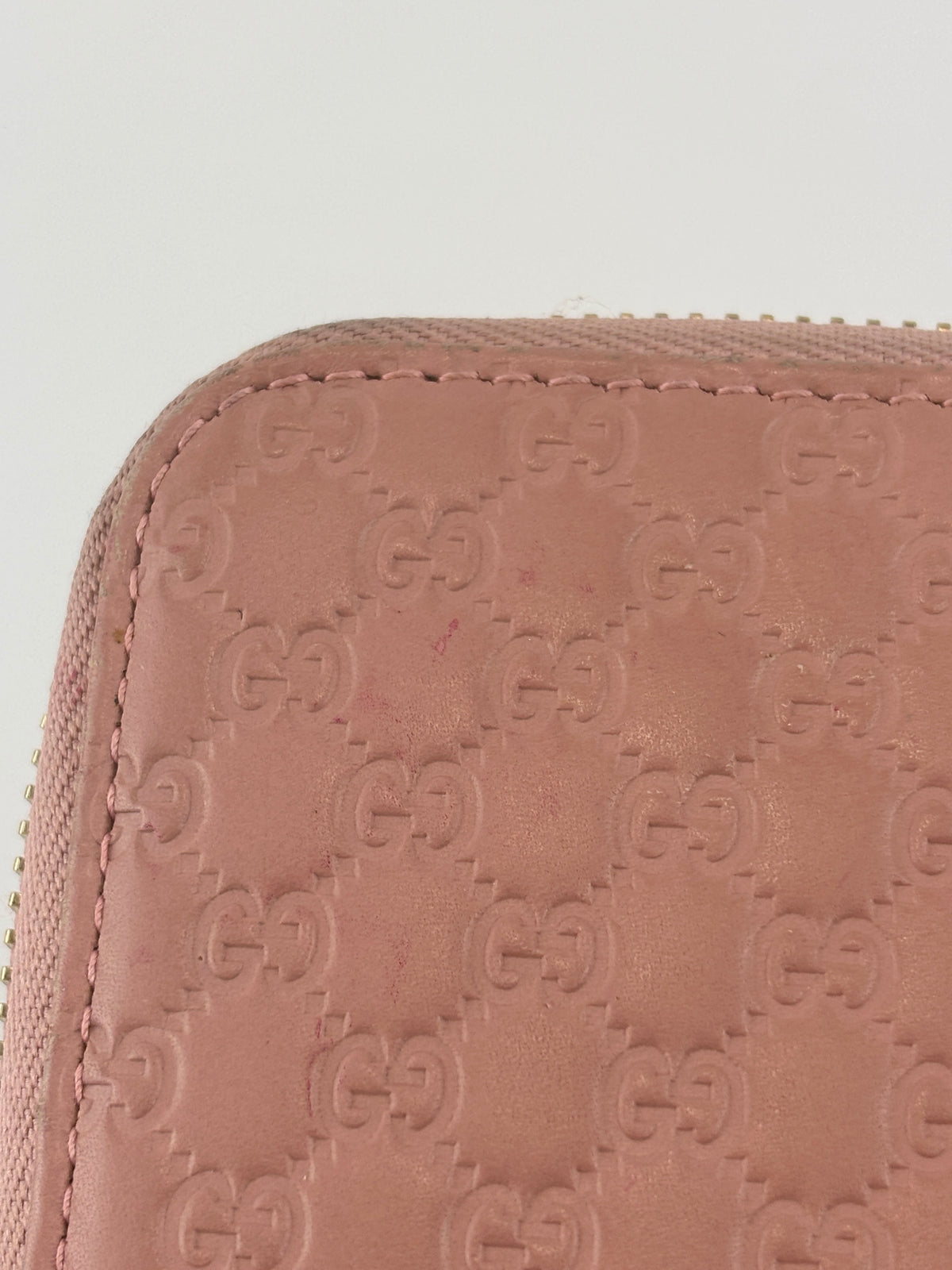 Gucci Microguccissima Zip Around Long Wallet in Dusty Pink - Glampot