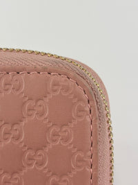 Gucci Microguccissima Zip Around Long Wallet in Dusty Pink - Glampot