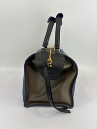 Small Smooth Blue Calfskin Tricolor Ring Bag - Glampot