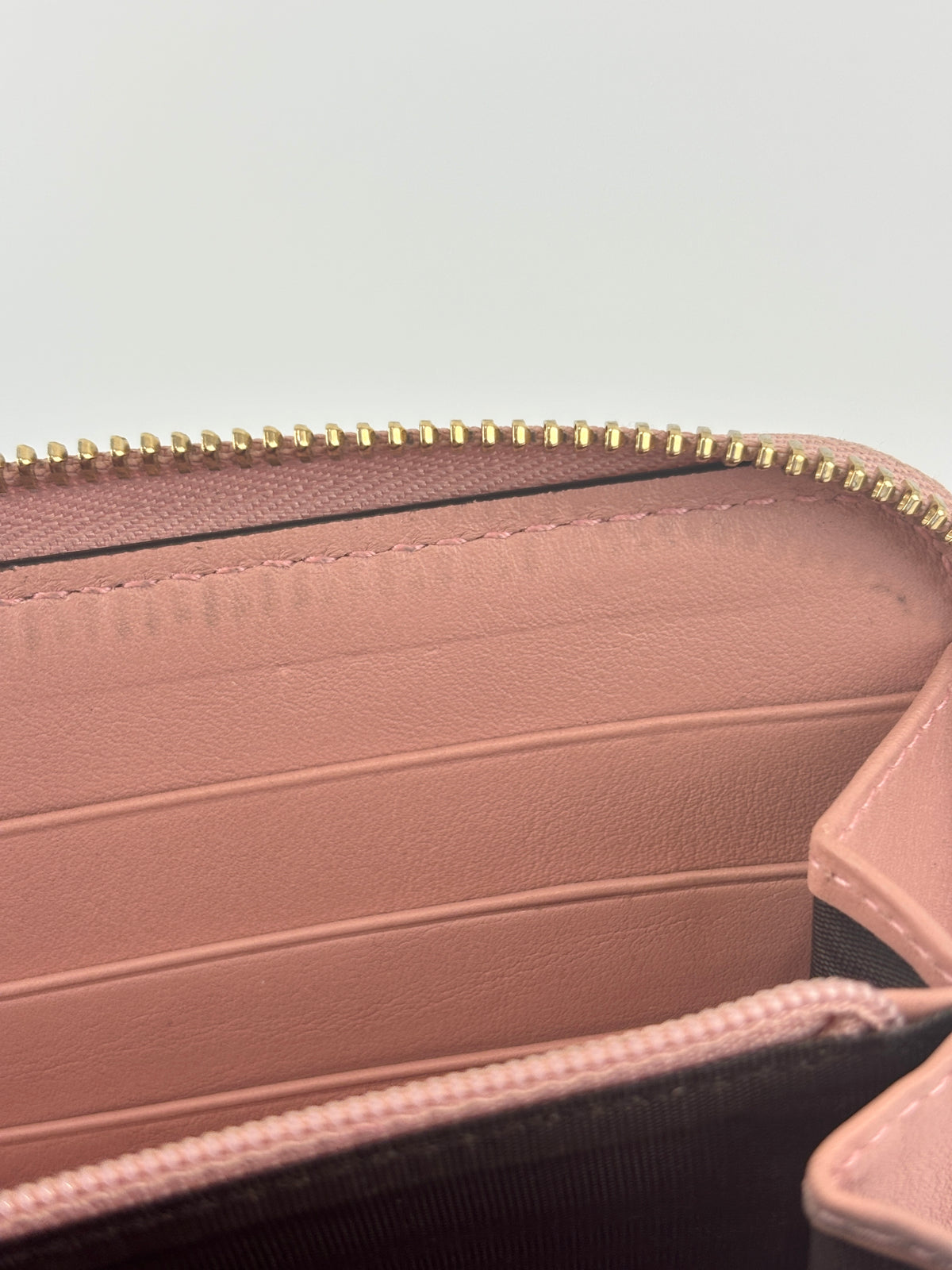 Gucci Microguccissima Zip Around Long Wallet in Dusty Pink - Glampot
