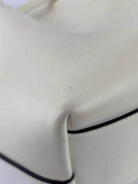 Jimmy Choo Small Bon Bon Leather Bucket Bag in White - Glampot