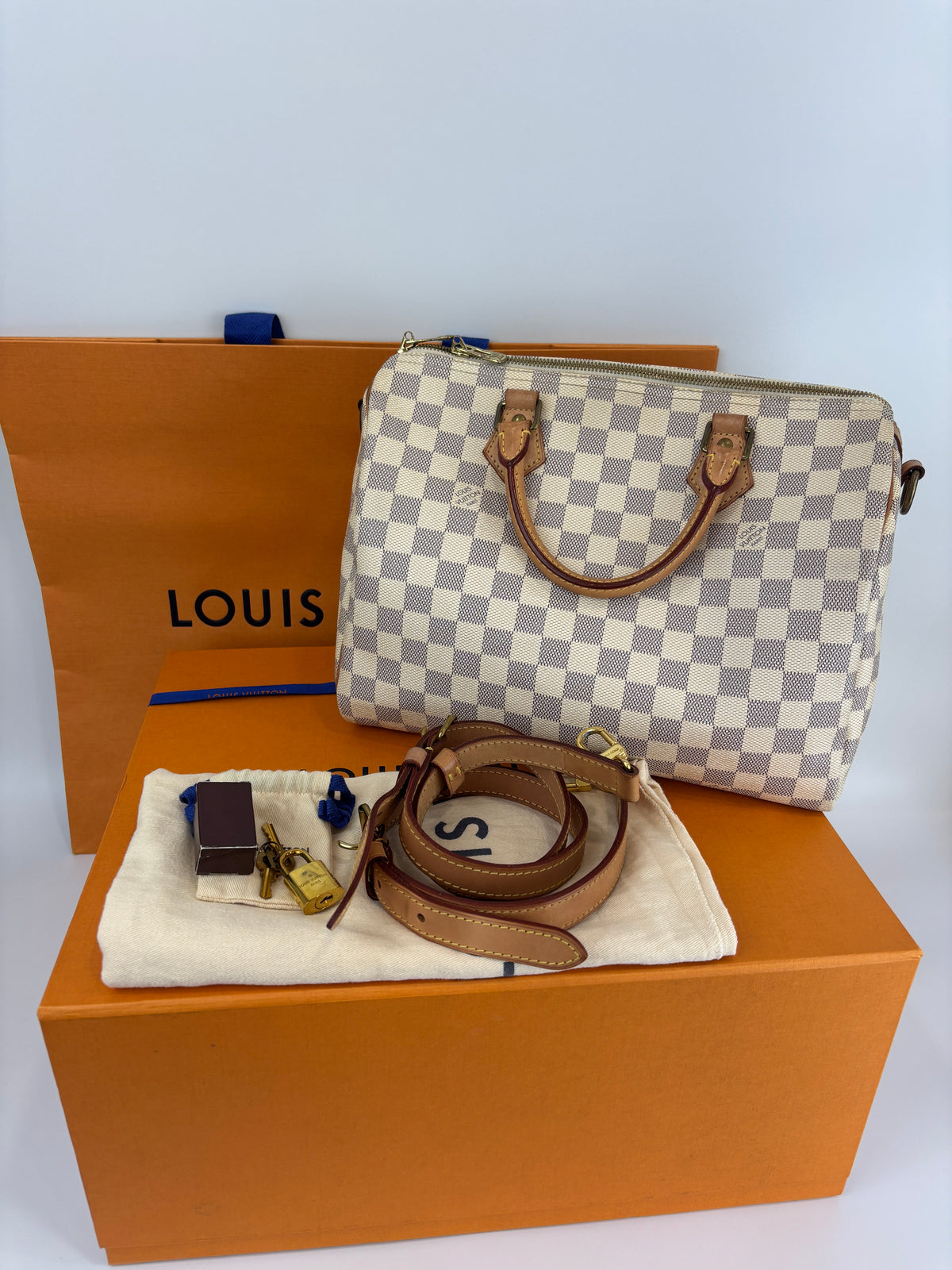 Speedy Bandouliere 30 Damier Azur - Glampot