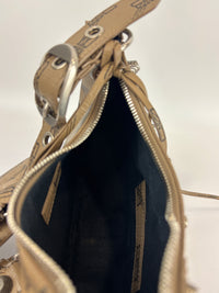 Le Cagole Extra Small Monogram Coated Canvas Shoulder Bag in Brown - Glampot