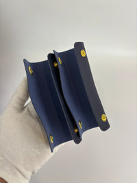 Small Smooth Blue Calfskin Tricolor Ring Bag - Glampot