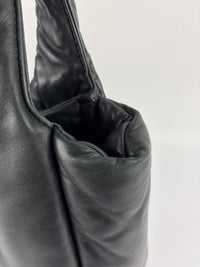 1BG413 Medium Padded Soft Nappa Leather Bag Black - Glampot